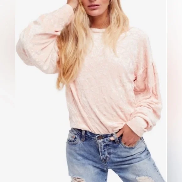 Free People Pink Long Sleeve Top - Picture 6 of 9